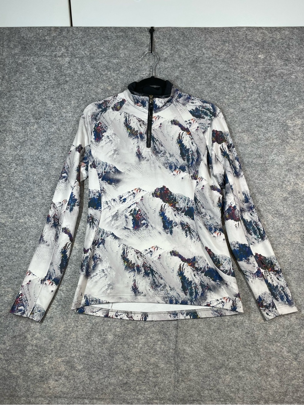 Mountain Force Ski Base Layer Top Mountain Print White Large Winter Sport Cozy - Picture 2 of 12
